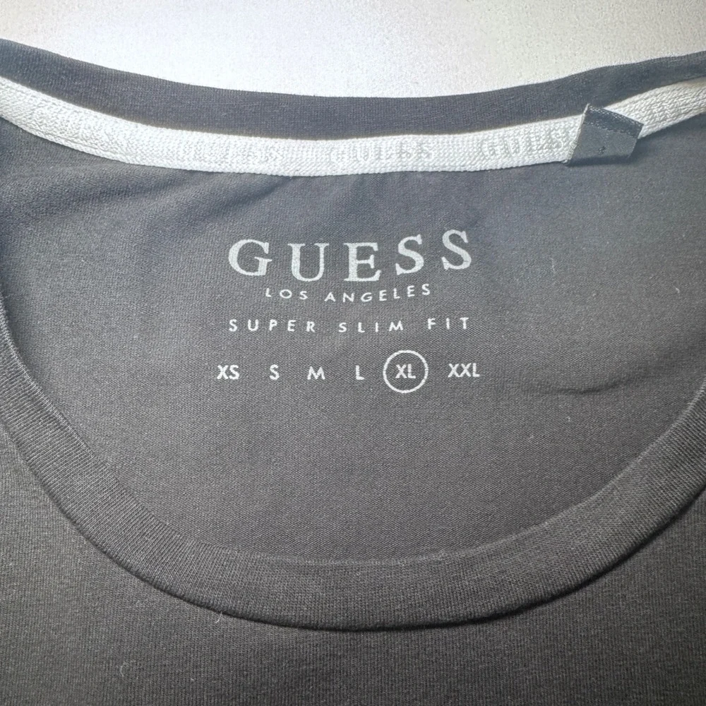 Guess Los Angeles Super Slim Fit Black Graphic T-Shirt Mens XL‎ Logo Tee - Picture 3 of 9
